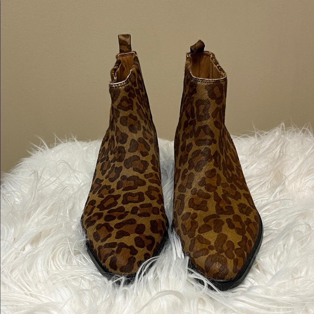 Via Spiga Brown Cheetah Ankle Booties